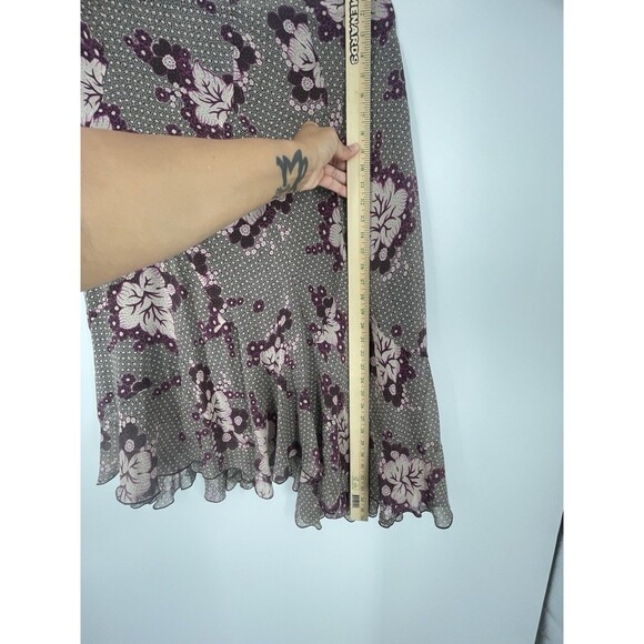 VTG Silk Bohemian Y2K Handkerchief Skirt Midi Dark Romance Flowy Cottage 14 - Picture 5 of 9